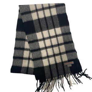 Louisa Perini cashmere fringed scarf plaid unisex